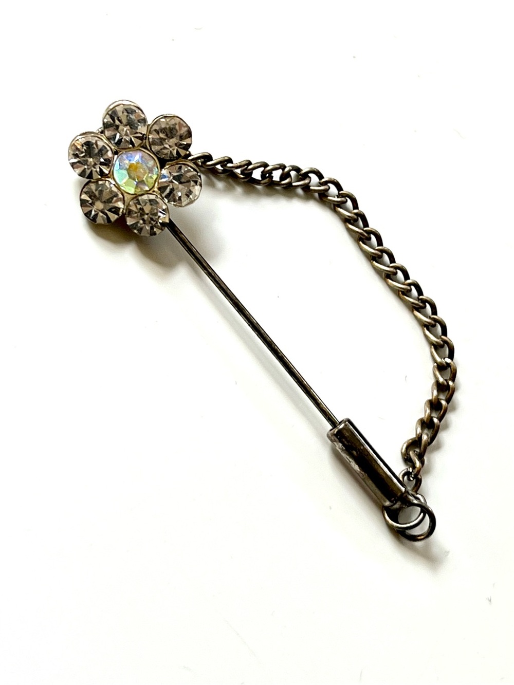 Vintage Rhinestone Modesty Pin - Picture 6 of 9